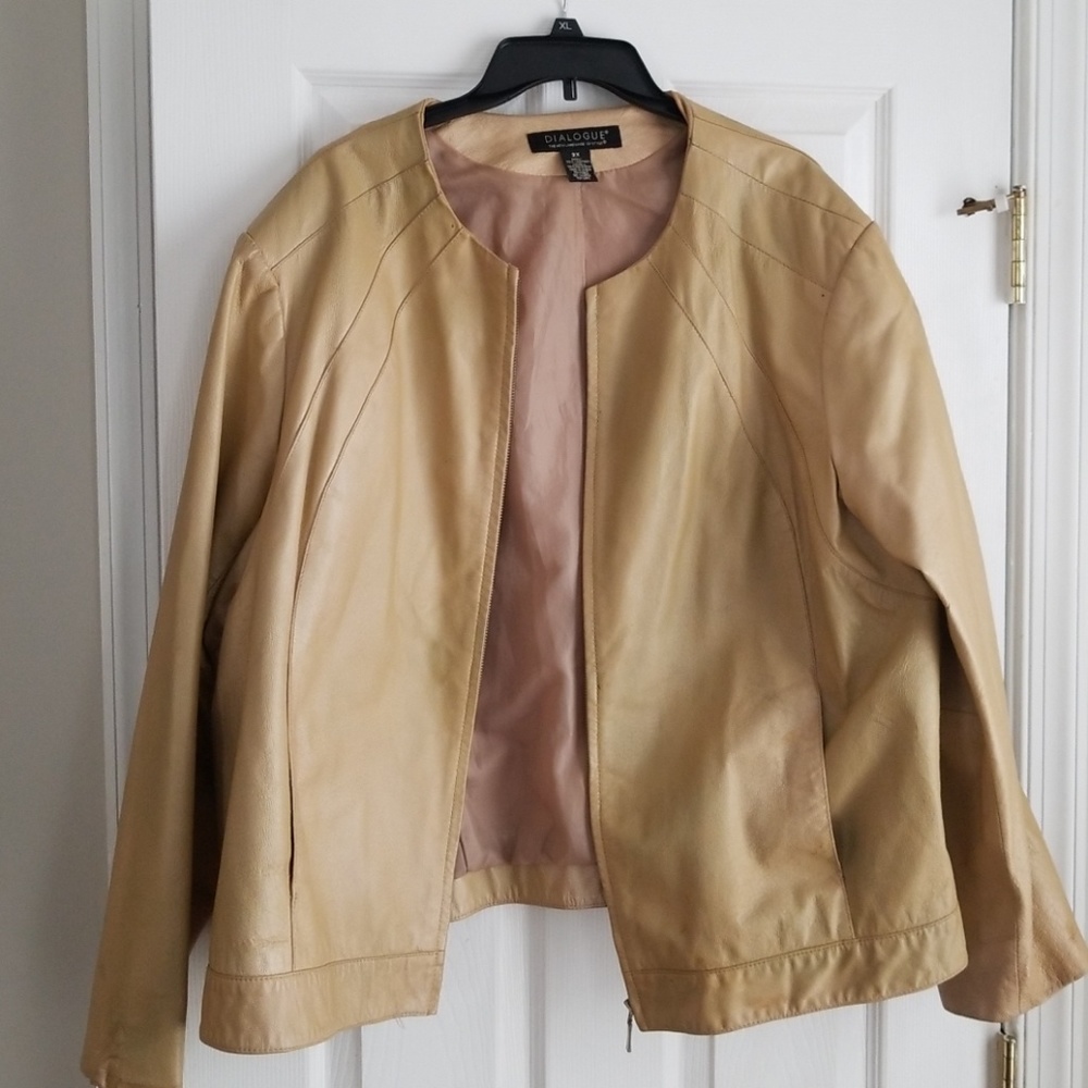 Camel Leather Jacket - image 1